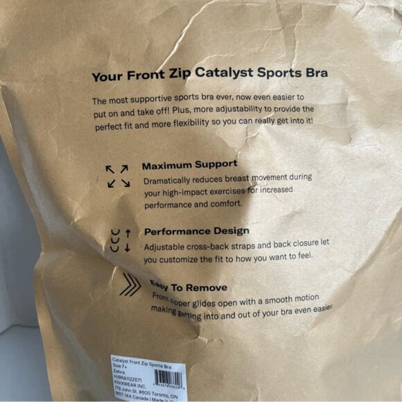 Knix - Women’s Catalyst Front Zip Sports Bra - Zebra. Size: 7 +. (1778) - Picture 6 of 15